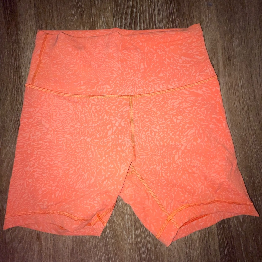 lululemon athletica Women's Vibrant Orange Athletic Shorts - Picture 2 of 4